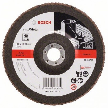 Bosch lamellenschuurschijf Best for Metal recht 180mm k40 (10)