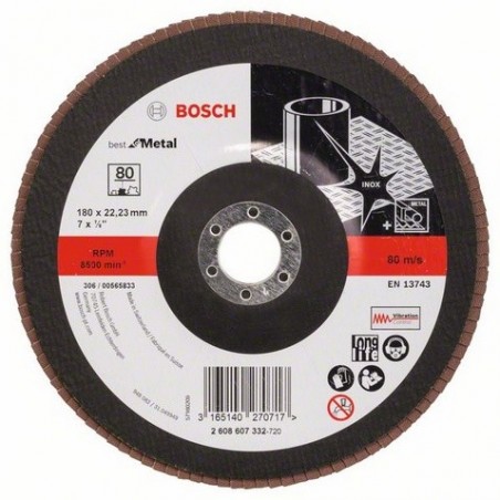 Bosch lamellenschuurschijf Best for Metal recht 180mm k80 (10)