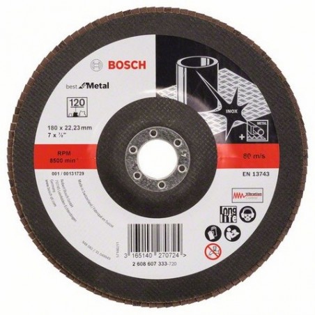 Bosch lamellenschuurschijf Best for Metal recht 180mm k120 (10)