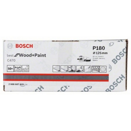 Bosch schuurbladen C470 125mm 8 gaten k180 (50)