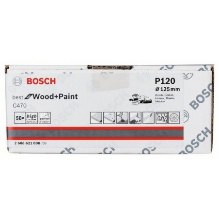 Bosch schuurbladen C470 125mm Multiperforatie k120 (50)