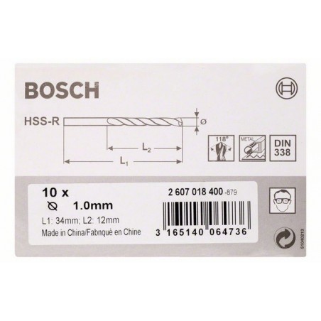 Bosch metaalboren HSS-R 1x12x34 (10)