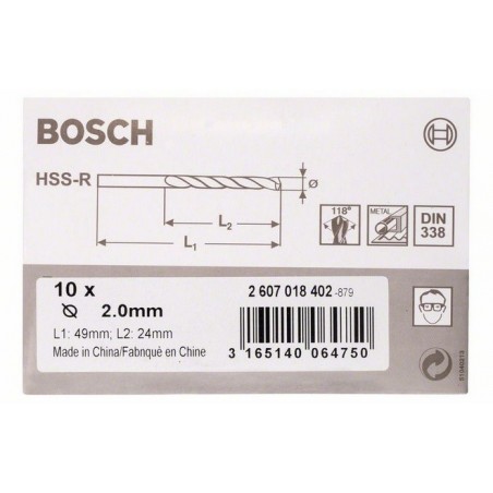 Bosch metaalboren HSS-R 2x24x49 (10)