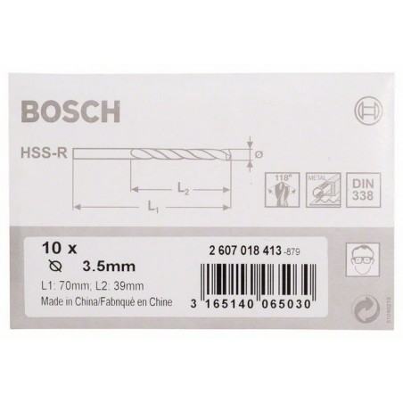 Bosch metaalboren HSS-R 3.5x39x70 (10)