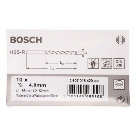 Bosch metaalboren HSS-R 5x52x86 (10)