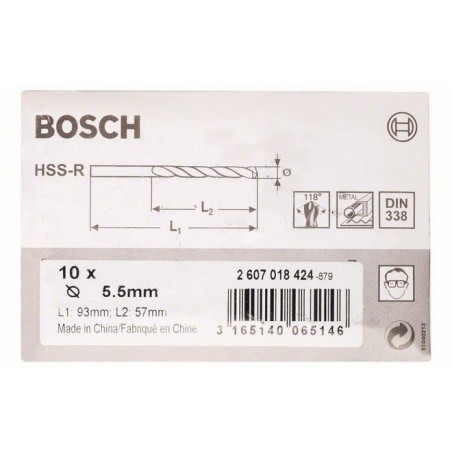 Bosch metaalboren HSS-R 5.5x57x93 (10)