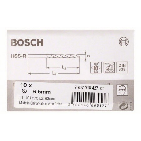 Bosch metaalboren HSS-R 6.5x63x101 (10)