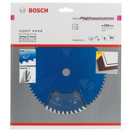 Bosch cirkelzaagblad Expert for High Pressure Laminate 160mm., as 20mm.,48tnds