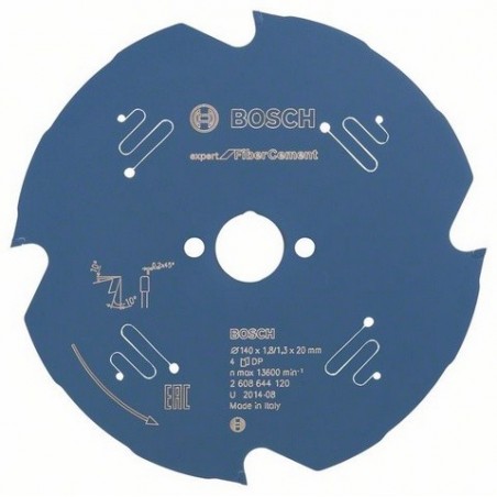 Bosch cirkelzaagblad Expert for Fiber Cement 140mm,as20mm.,4tnds