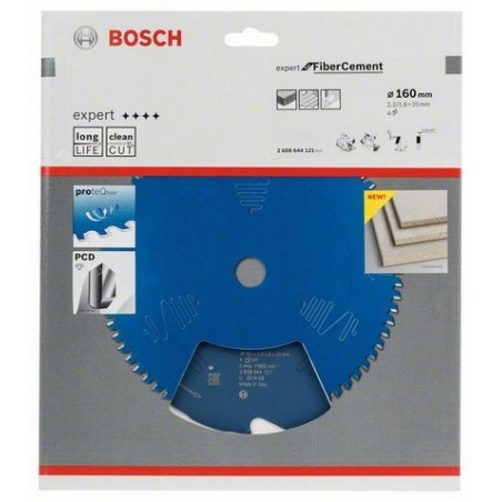 Bosch cirkelzaagblad Expert for Fiber Cement 160mm,as20mm.,4tnds