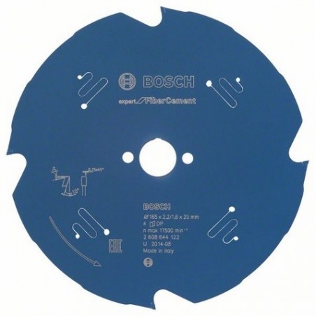 Bosch cirkelzaagblad Expert for Fiber Cement 165mm,as20mm.,4tnds