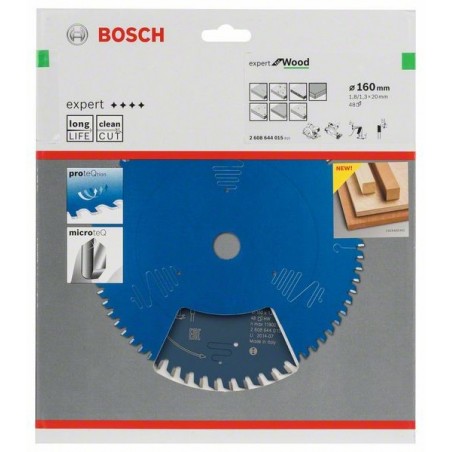 Bosch cirkelzaagblad Expert for Wood 160mmxas20mmx48tnds,dik 1,8/1,3