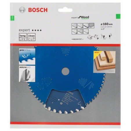 Bosch cirkelzaagblad Expert for Wood 160mmxas20mmx36tnds, dik 2,2/1,6