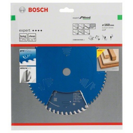 Bosch cirkelzaagblad Expert for Wood 160mmxas20mmx48tnds