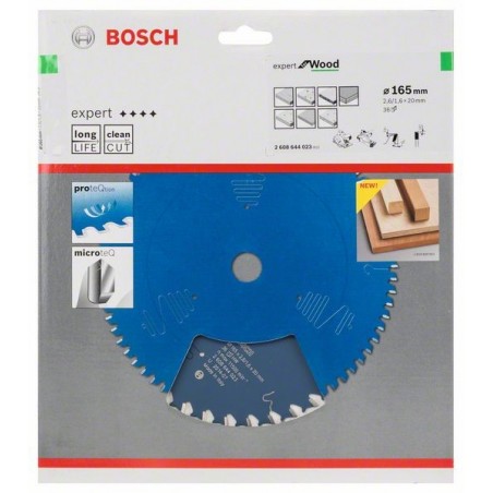 Bosch cirkelzaagblad Expert for Wood 165mmxas20mmx36tnds, dik 2,6/1,6