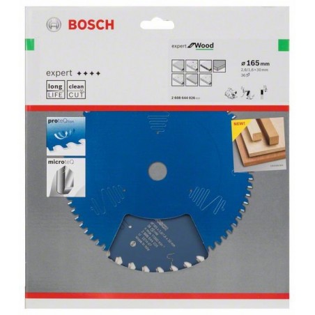 Bosch cirkelzaagblad Expert for Wood 165mmxas30mmx36tnds, dik 2,6/1,6