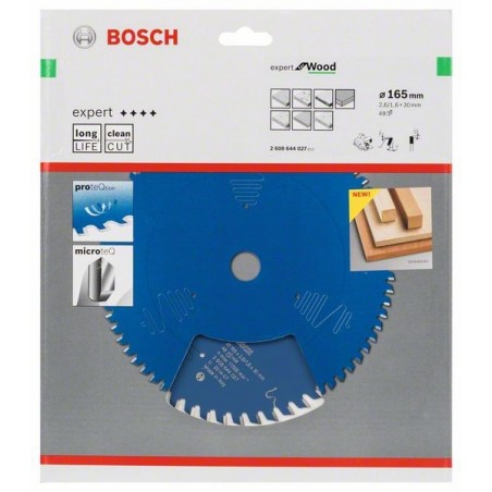 Bosch cirkelzaagblad Expert for Wood 165mmxas30mmx48tnds, dik 2,6/1,6