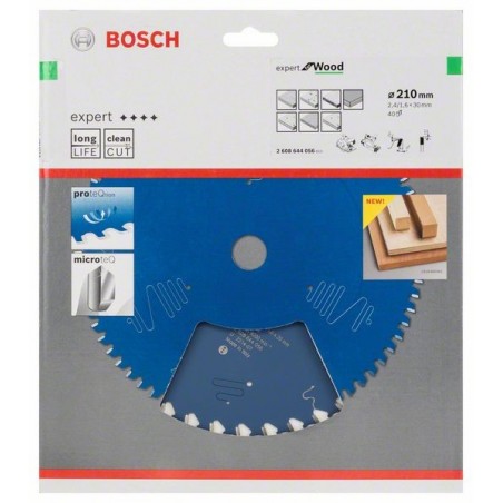 Bosch cirkelzaagblad Expert for Wood 210mmxas30mmx40tnds, dik 2,4/1,6
