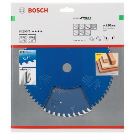 Bosch cirkelzaagblad Expert for Wood 210mmxas30mmx56tnds, dik 2,8/1,8