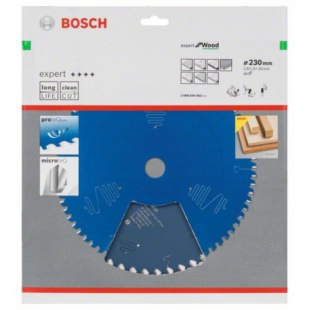 Bosch cirkelzaagblad Expert for Wood 230mmxas30mmx48tnds, dik 2,8/1,8