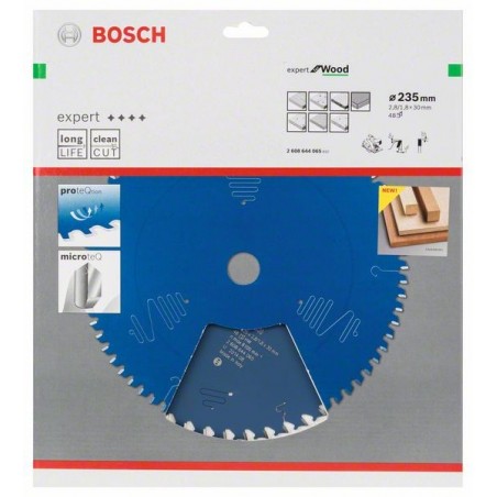 Bosch cirkelzaagblad Expert for Wood 235mmxas30mmx48tnds, dik 2,8/1,8