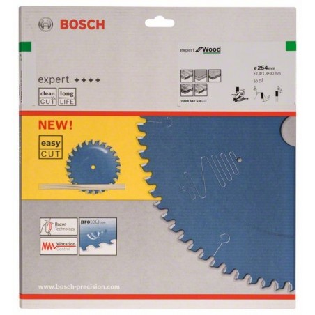 Bosch cirkelzaagblad Expert for Wood 254mmxas30mmx60tnds, dik 2,4/1,8