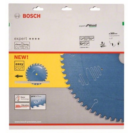 Bosch cirkelzaagblad Expert for Wood 300mmxas30mmx72tnds, dik 2,4/1,8