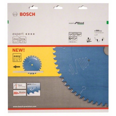 Bosch cirkelzaagblad Expert for Wood 305mmxas30mmx72tnds, dik 2,4/1,8